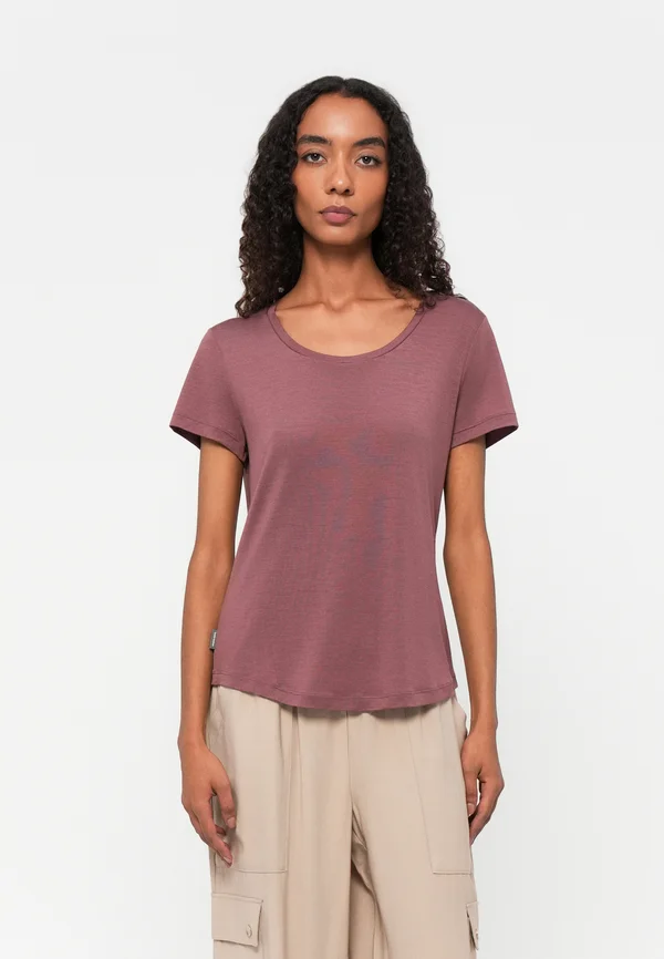 WOMEN SPHERE SCOOP TEE - T-Shirt basic - light brown