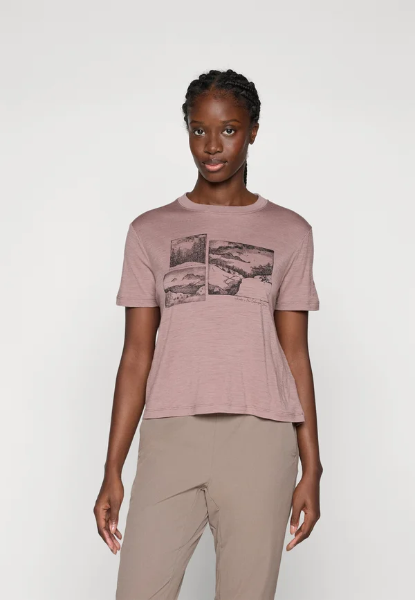 WOMEN TECH LITE CROP TEE THE CLIMB - T-Shirt print - rosa
