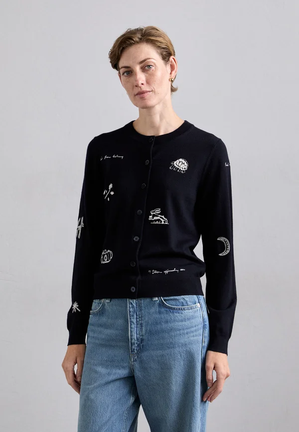 WOMENS CARDI BUTTON THRU - Strickjacke - blue