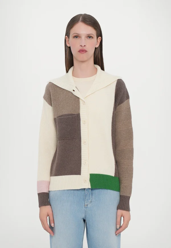 WOMENS CARDIGAN BUTTON THRU - Strickjacke - white