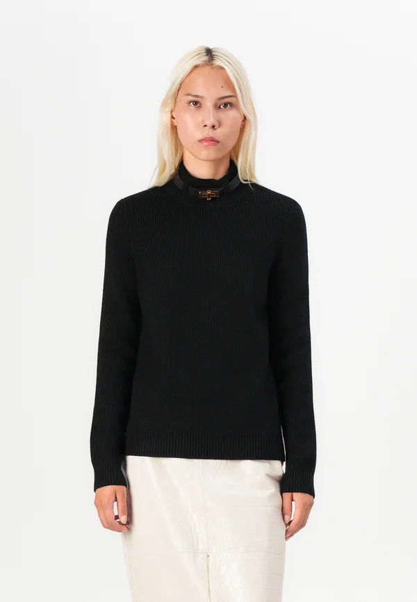 WOMENS KNITTED SWEATER - Strickpullover - black