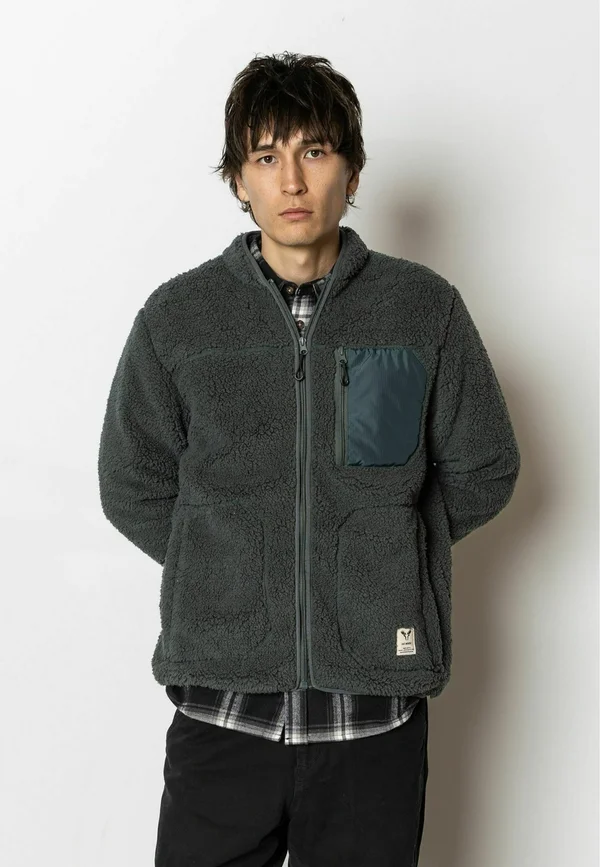 WOOD - Fleecejacke - beetle green