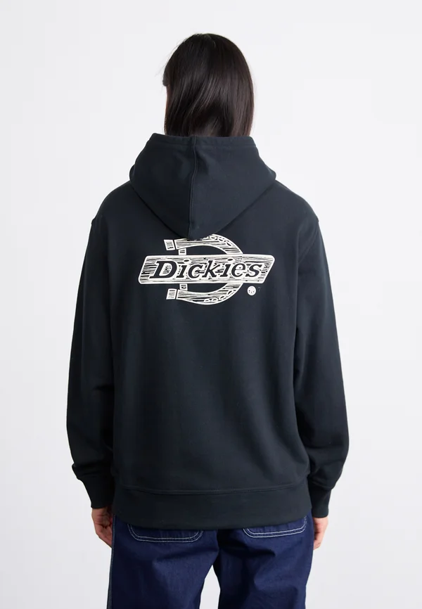 WOOD LOGO HOODIE - Sweatshirt - black