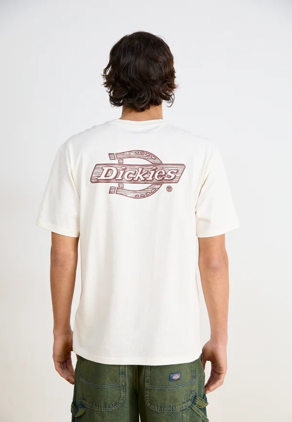 WOOD LOGO TEE - T-Shirt print - egret