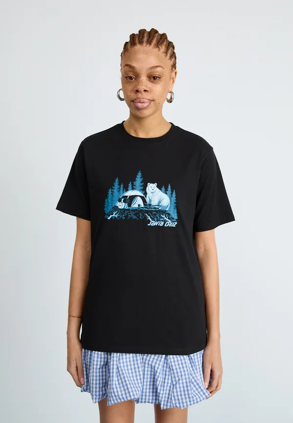 WOODLAND MINI STRIP FRONT - T-Shirt print - black