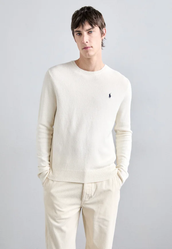WOOL-COTTON CREWNECK SWEATER - Strickpullover - andover cream