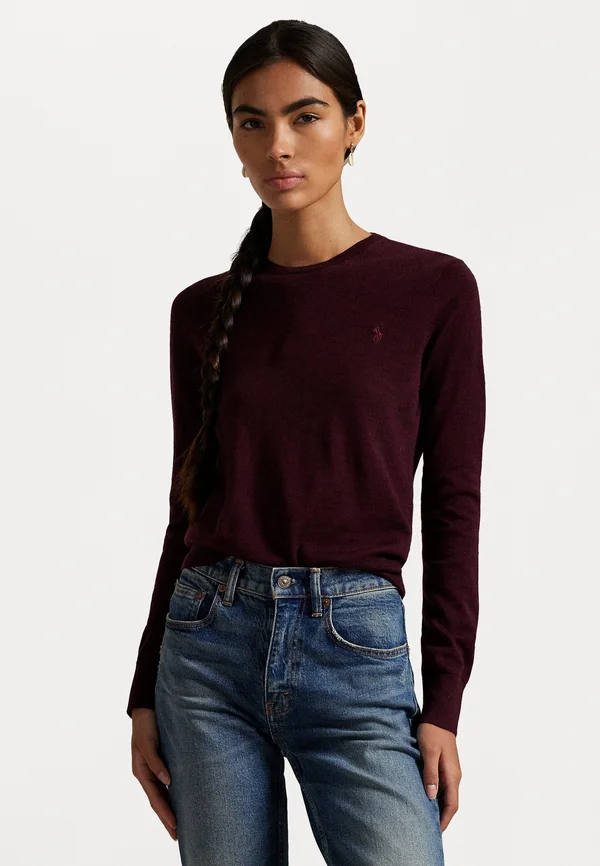 WOOL CREWNECK SWEATER - Strickpullover - aged wine heather