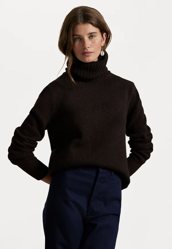 WOOL ROLLNECK JUMPER - Strickpullover - walnut brown