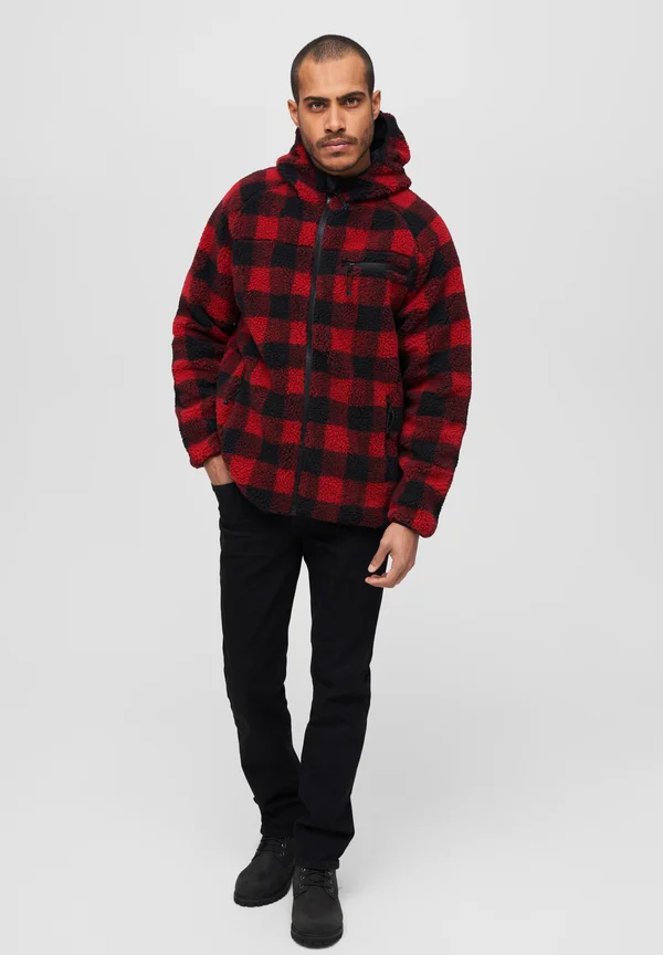 WORKER - Fleecejacke - red/black