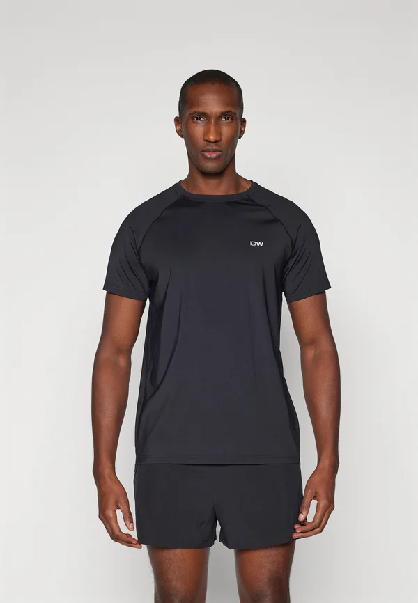 WORKOUT MELANGE - Sport T-Shirt - black
