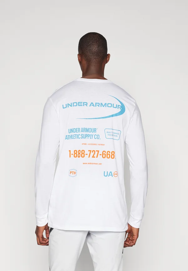 WORKWEAR LOGO - Langarmshirt - white/ether blue/blaze orange