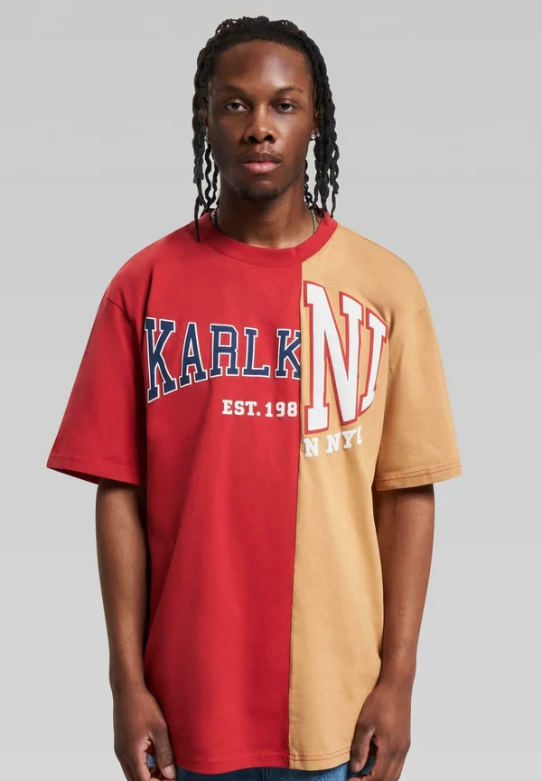 WOVEN RETRO SPLIT - T-Shirt print - red sand