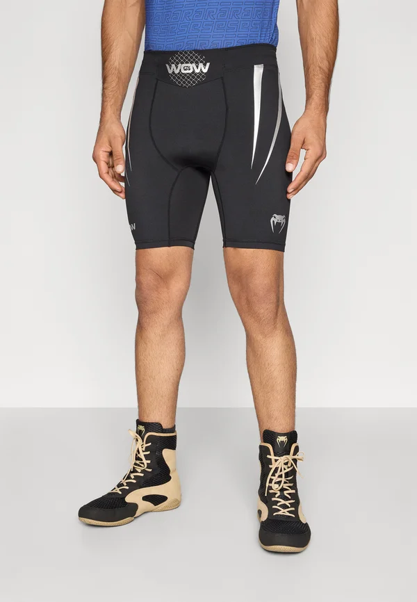 WOW FC VALE TUDO SHORTS - Tights - black/silver-coloured grey