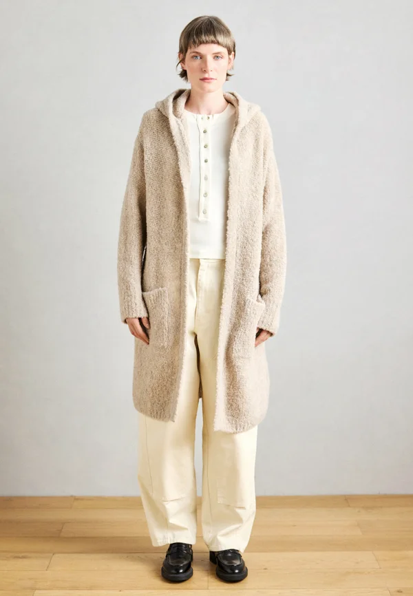 WRAP LONGSLEEVE HOOD - Strickjacke - chalky mauve melange