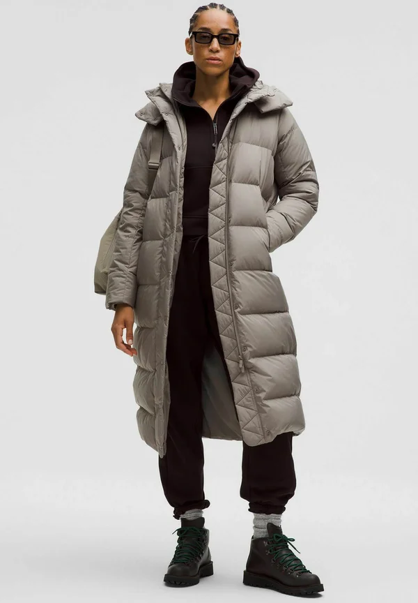 WUNDER PUFF LONG - Daunenmantel - warm ash grey