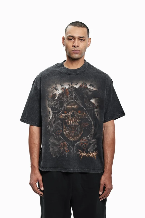 X3 UNISEX - T-Shirt print - black washed