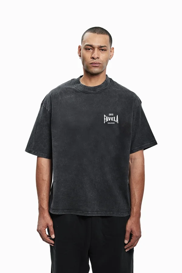 X5 UNISEX - T-Shirt print - black washed