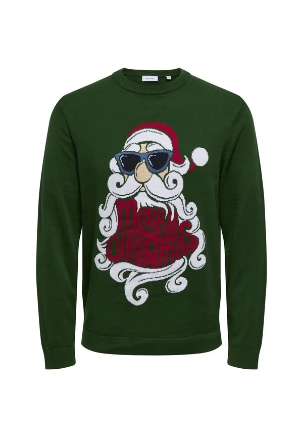 XMAS PLACE R-NECK - Strickpullover - grün