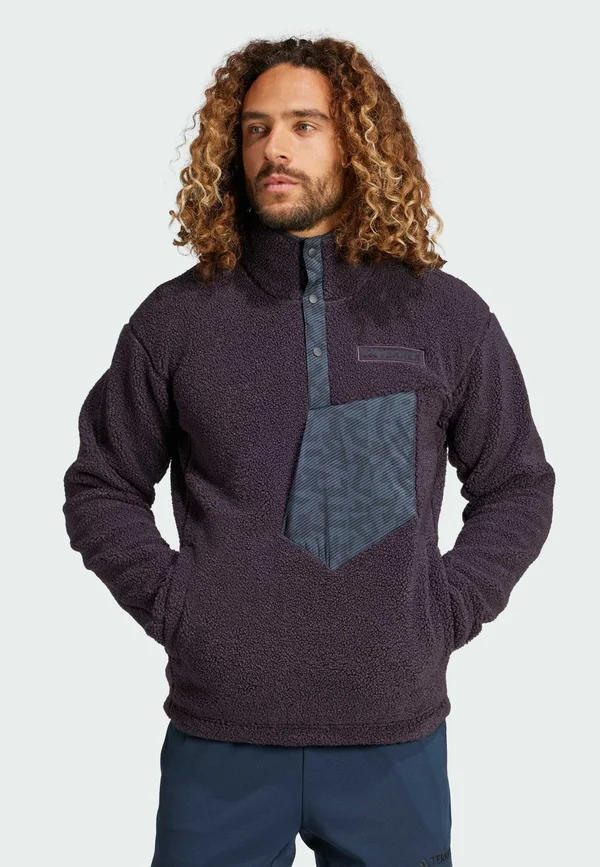 XPLORIC HIGH PILE FLEECE PULLOVER - Fleecepullover - aurora black