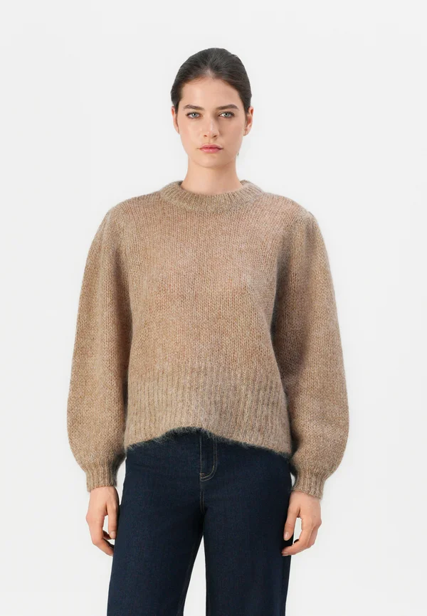 YASLAMBU O NECK - Strickpullover - sepia