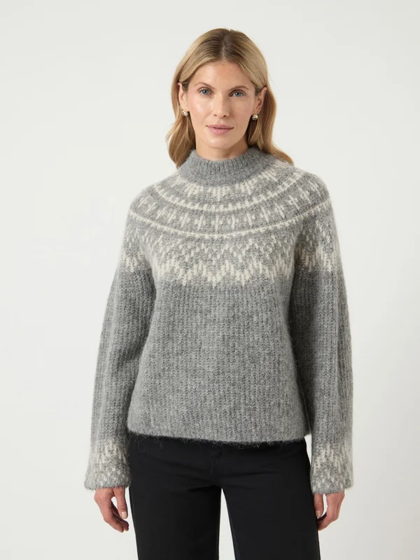 YASLIR PULLOVER - Strickpullover - medium grey melange