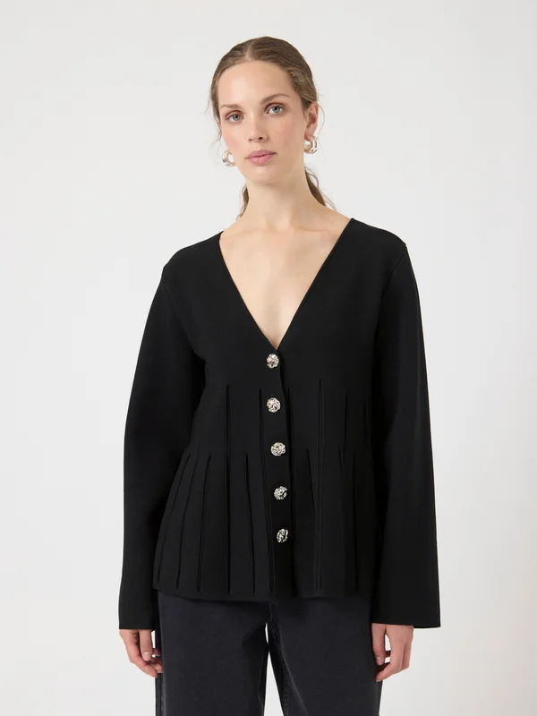 YASMIKLA CARDIGAN - Strickjacke - black