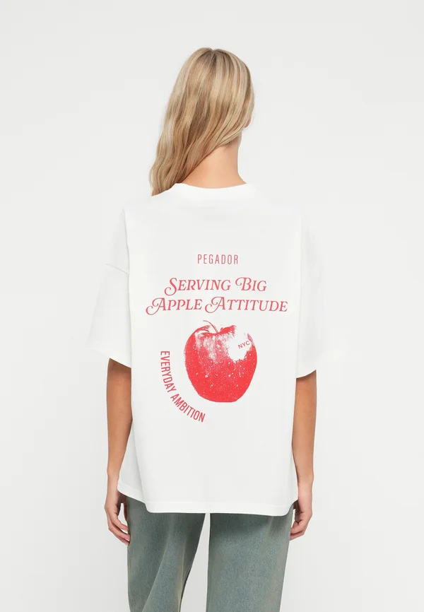 YELENE HEAVY OVERSIZED TEE - T-Shirt print - washed warm white