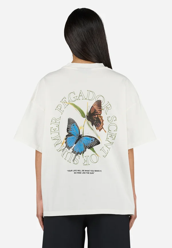 YESSI HEAVY OVERSIZED TEE - T-Shirt print - washed unbleached