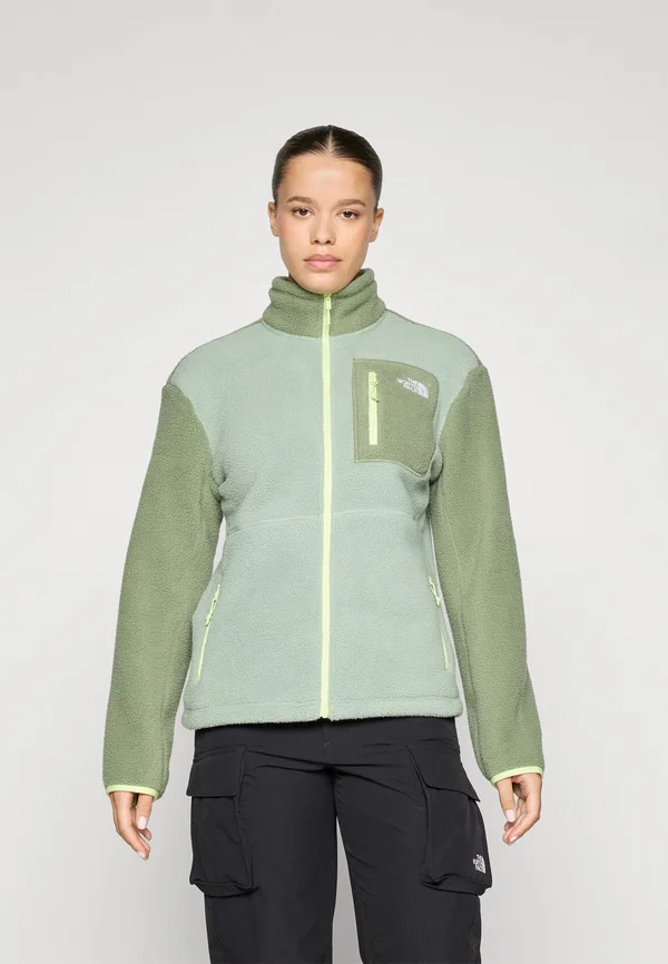 YUMIORI FULL ZIP - Fleecejacke - slate moss/bark mist/astro lime
