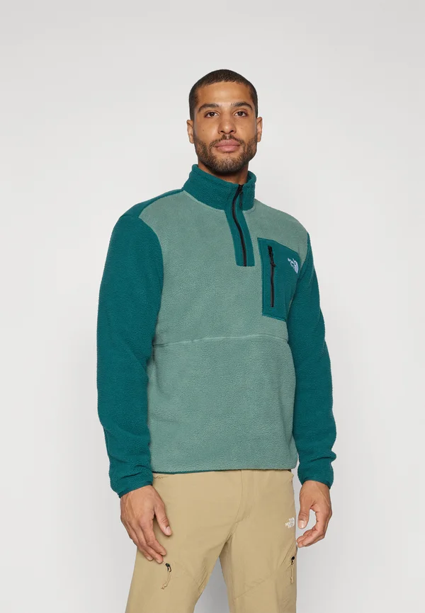 YUMIORI ZIP - Fleecepullover - duck green/deep nori/black