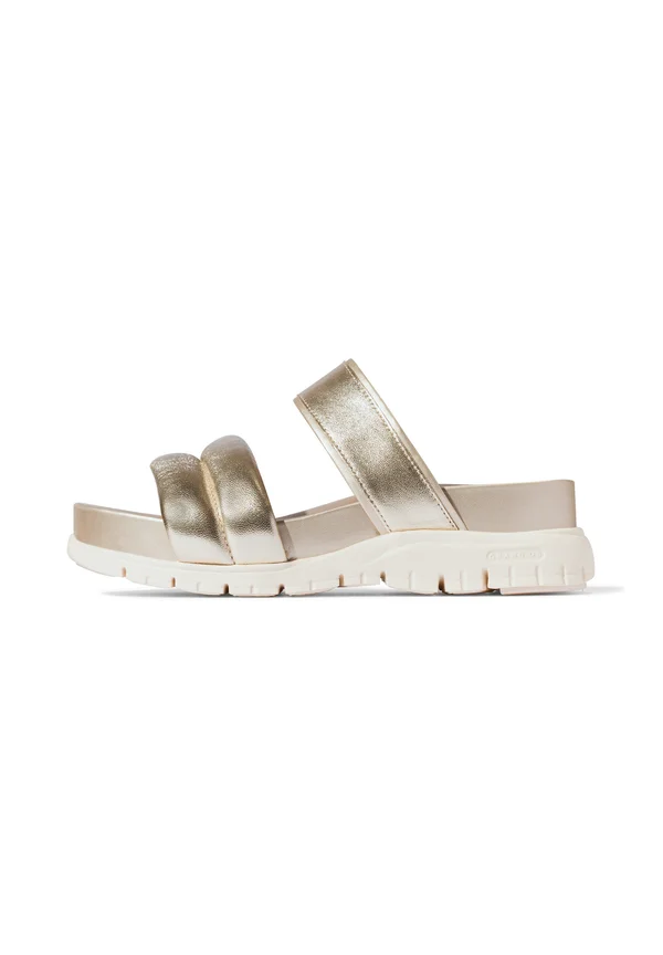 ZEROGRAND DOUBLE BAND - Pantolette flach - soft gold talcaivory