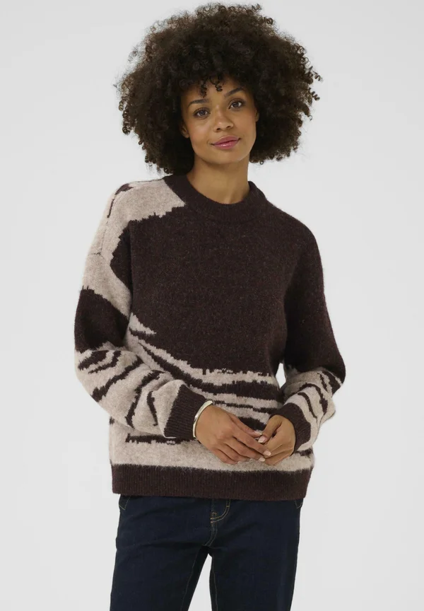 ZINNA - Strickpullover - coffee bean melange
