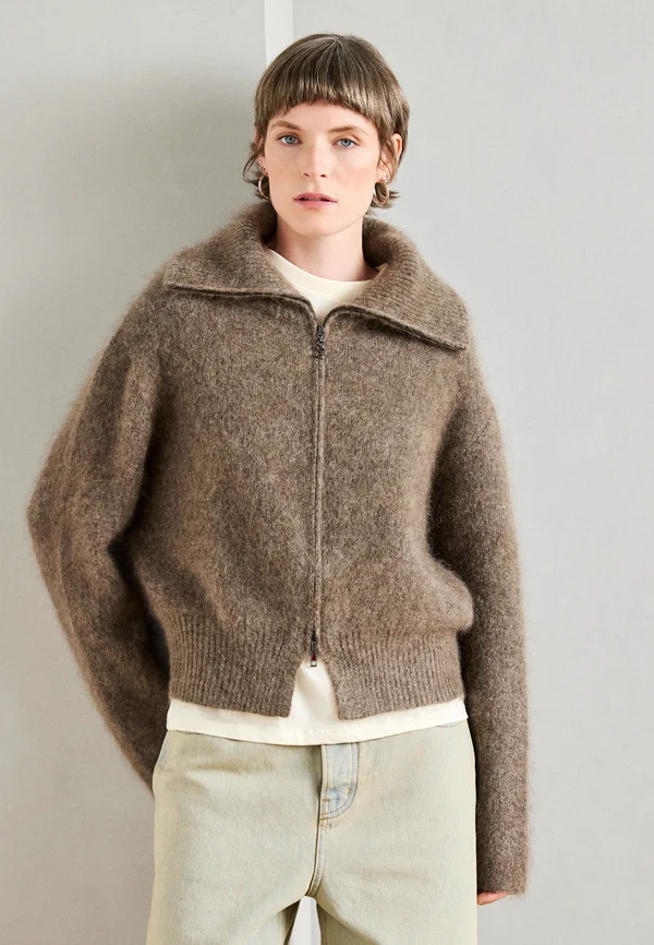 ZIP CARDIGAN - Strickjacke - bracken