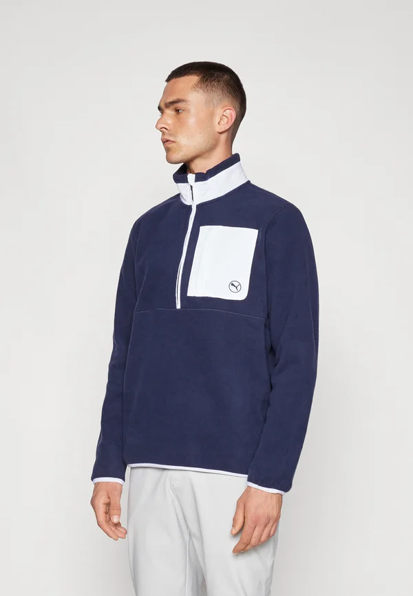 ZIP - Fleecepullover - deep navy/white glow