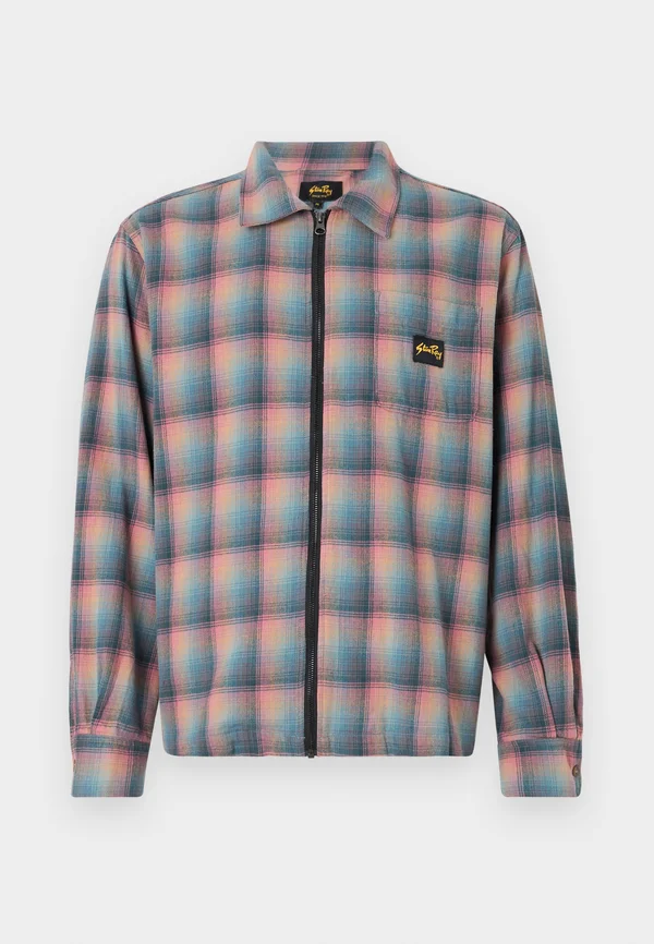 ZIP SHIRT UNISEX - Hemdbluse - pink/teal plaid