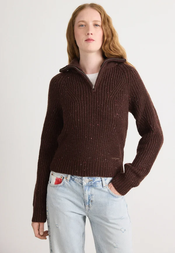 ZIP - Strickpullover - rich brown