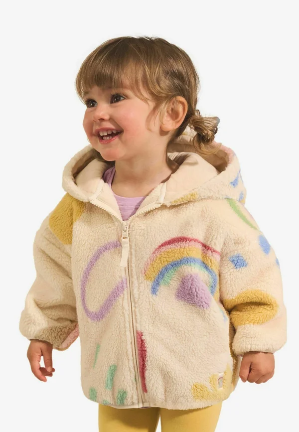 ZIP THROUGH - Fleecejacke - cream print