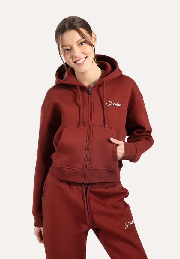 ZIP UP LOGO ENARA - Sweatjacke - braun