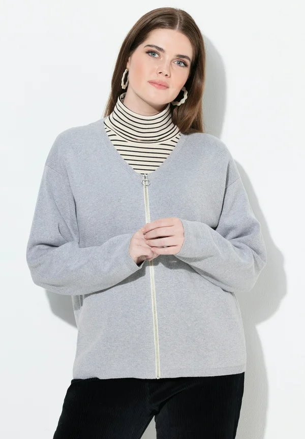 ZIP-UP MILANO - Strickjacke - mottled grey