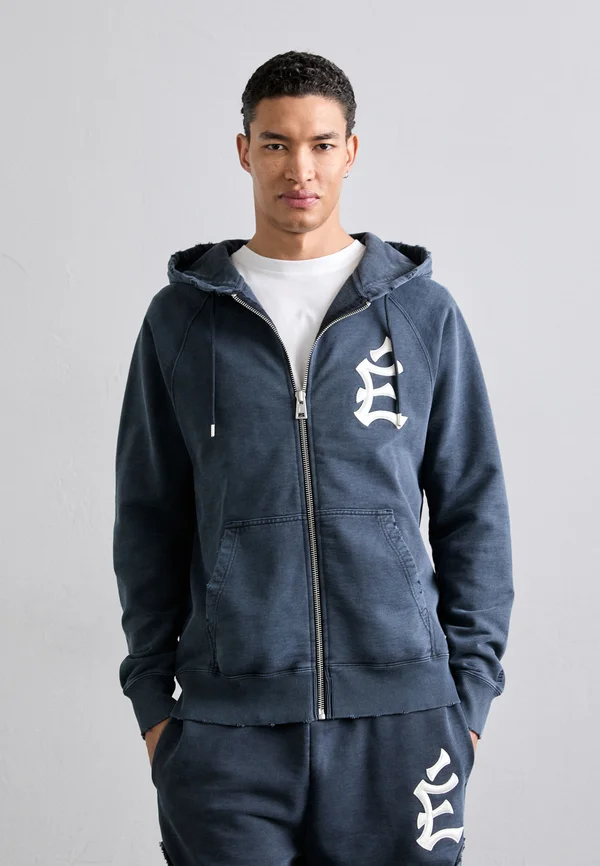 ZIPPED HOODIE BASEBALL - Sweatjacke - navy