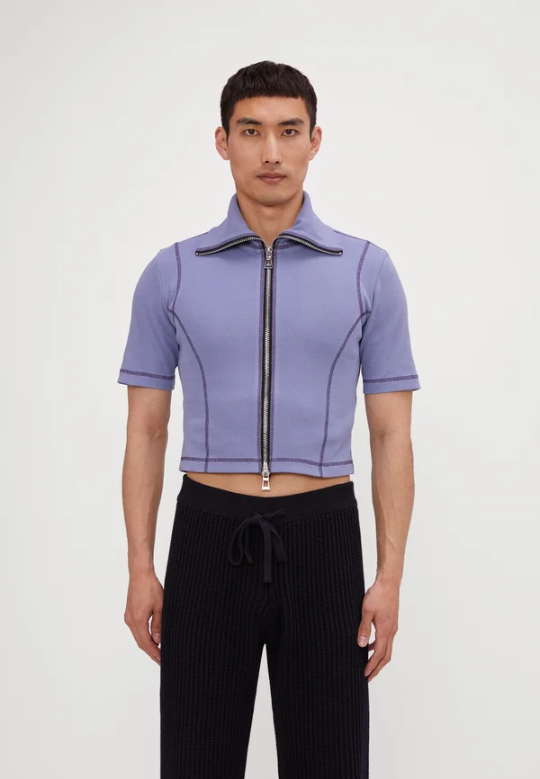 ZIPPED TURTLENECK UNISEX - Strickjacke - lilac