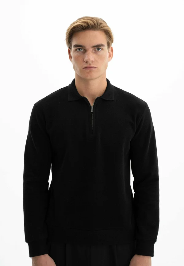 ZIPPERED  - Strickpullover - black