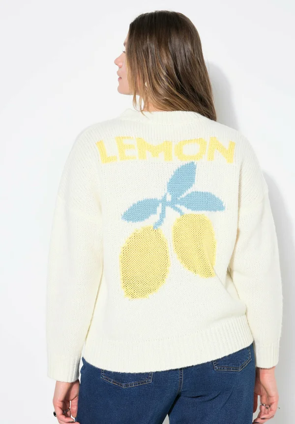 ZITRONEN-MOTIV AUF DEM RÜCKEN - Strickpullover - off-white