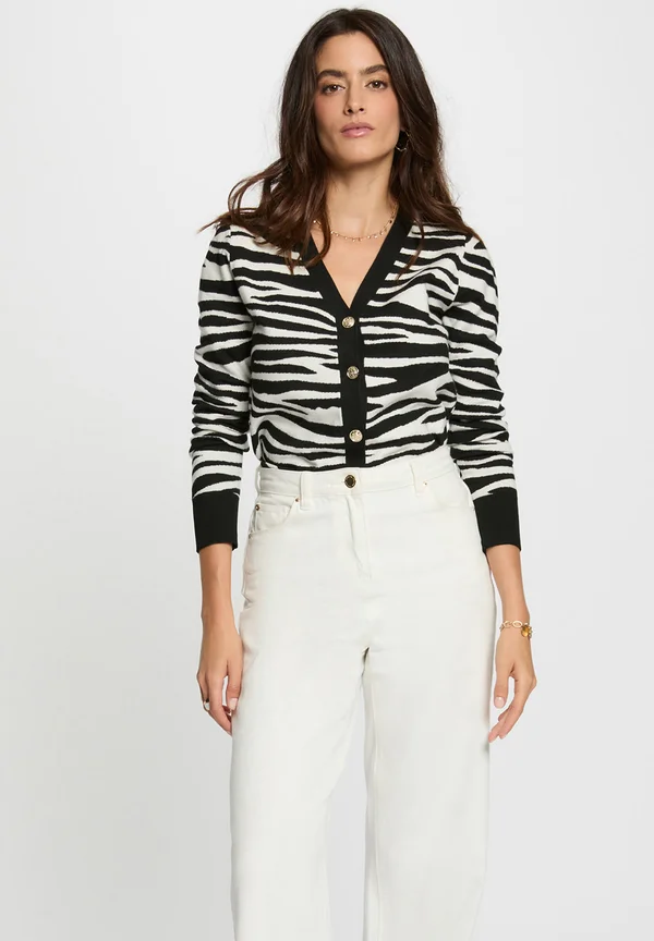 ZOO - Strickjacke - noir/off white