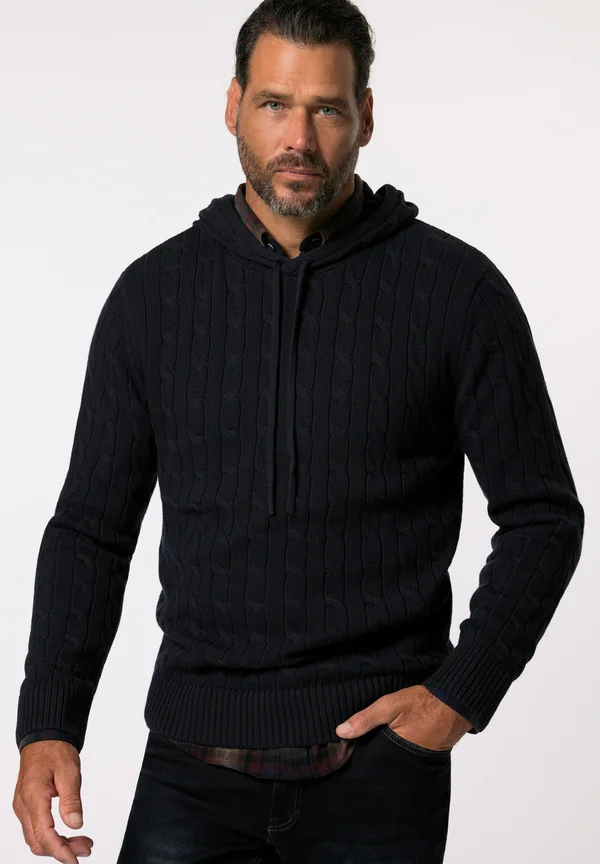 ZOPFMUSTER - Kapuzenpullover - navy blue