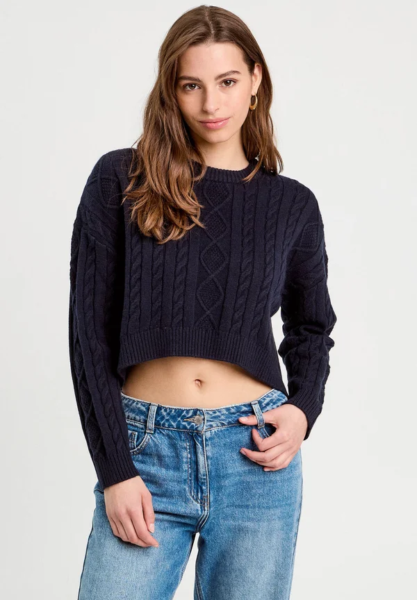 ZOPFMUSTER - Strickpullover - bleu marine