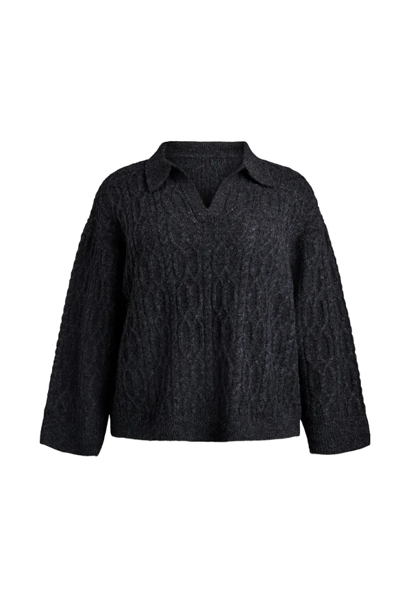 ZOPFMUSTER - Strickpullover - dark grey melange
